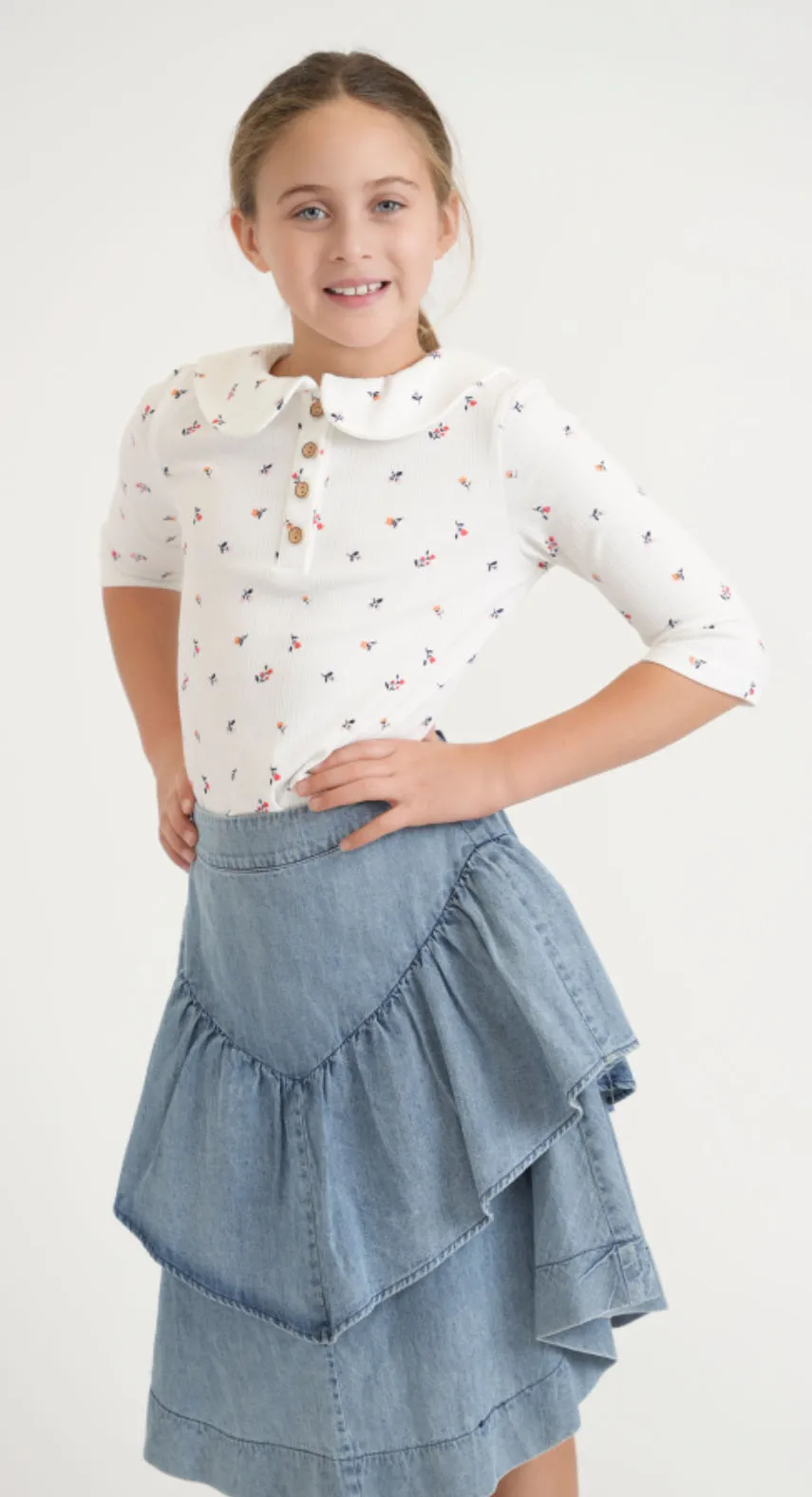 THE PEPLUM DENIM SKIRT