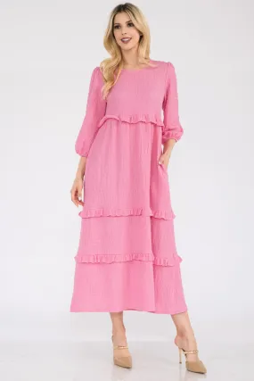 Tiered-Ruffle Maxi Dress