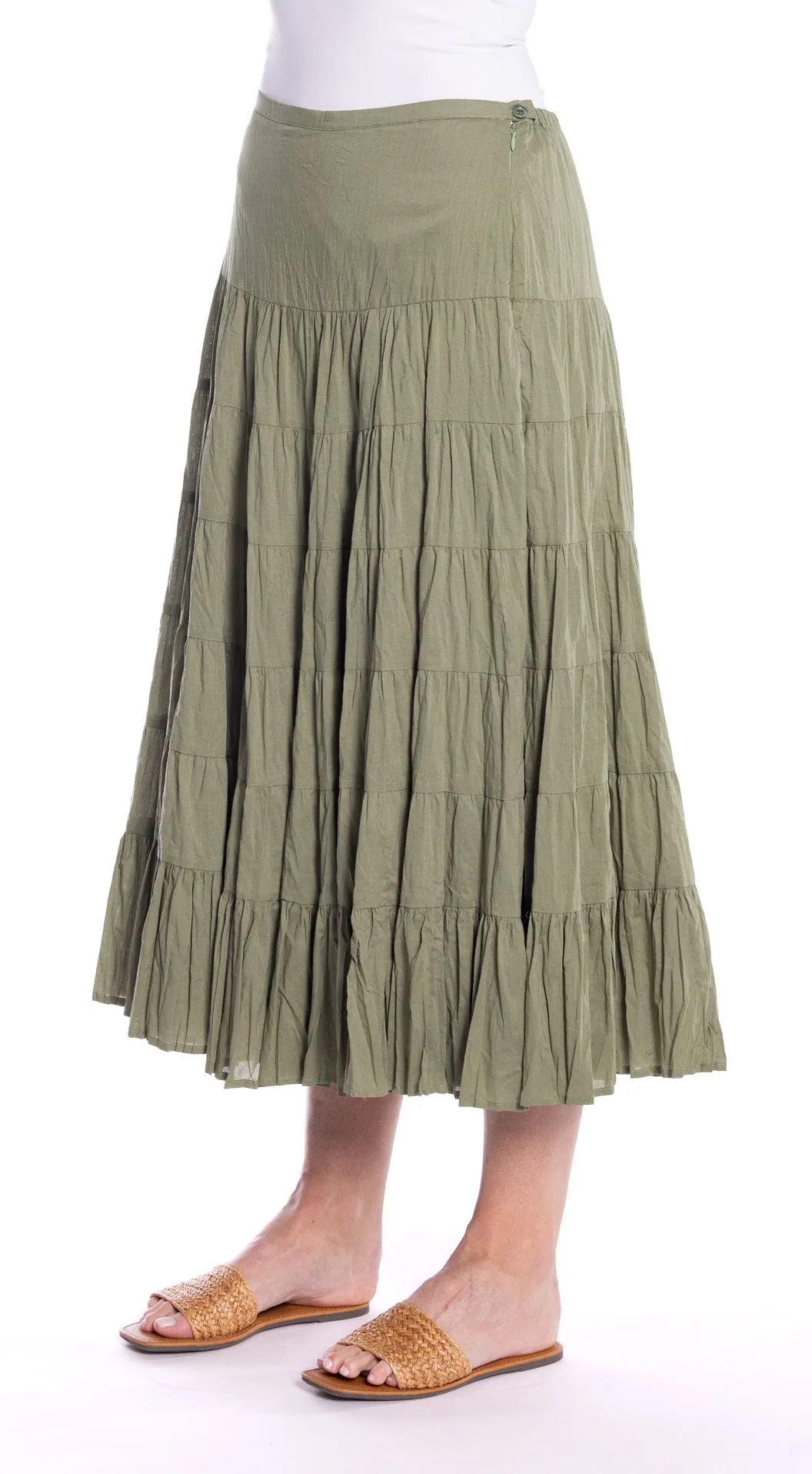 Tiered Skirt by  Café Latte - Khaki