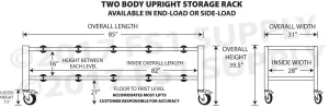 Two Tier Side OR End Loading Mortuary Rack