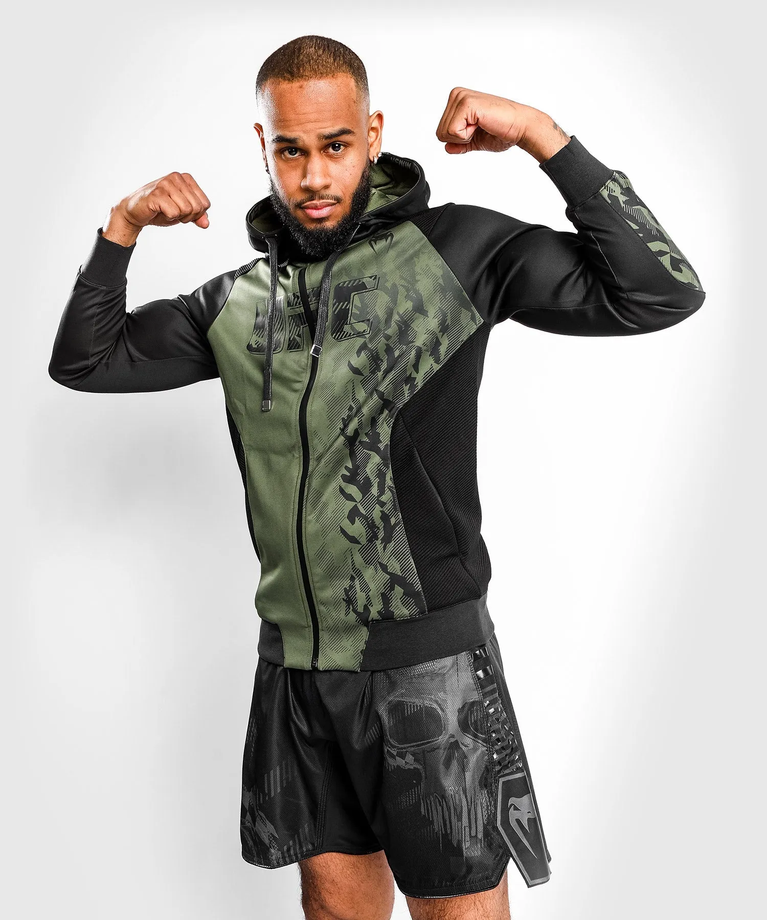 UFC Venum Authentic Fight Week Men's Zip Hoodie - Khaki