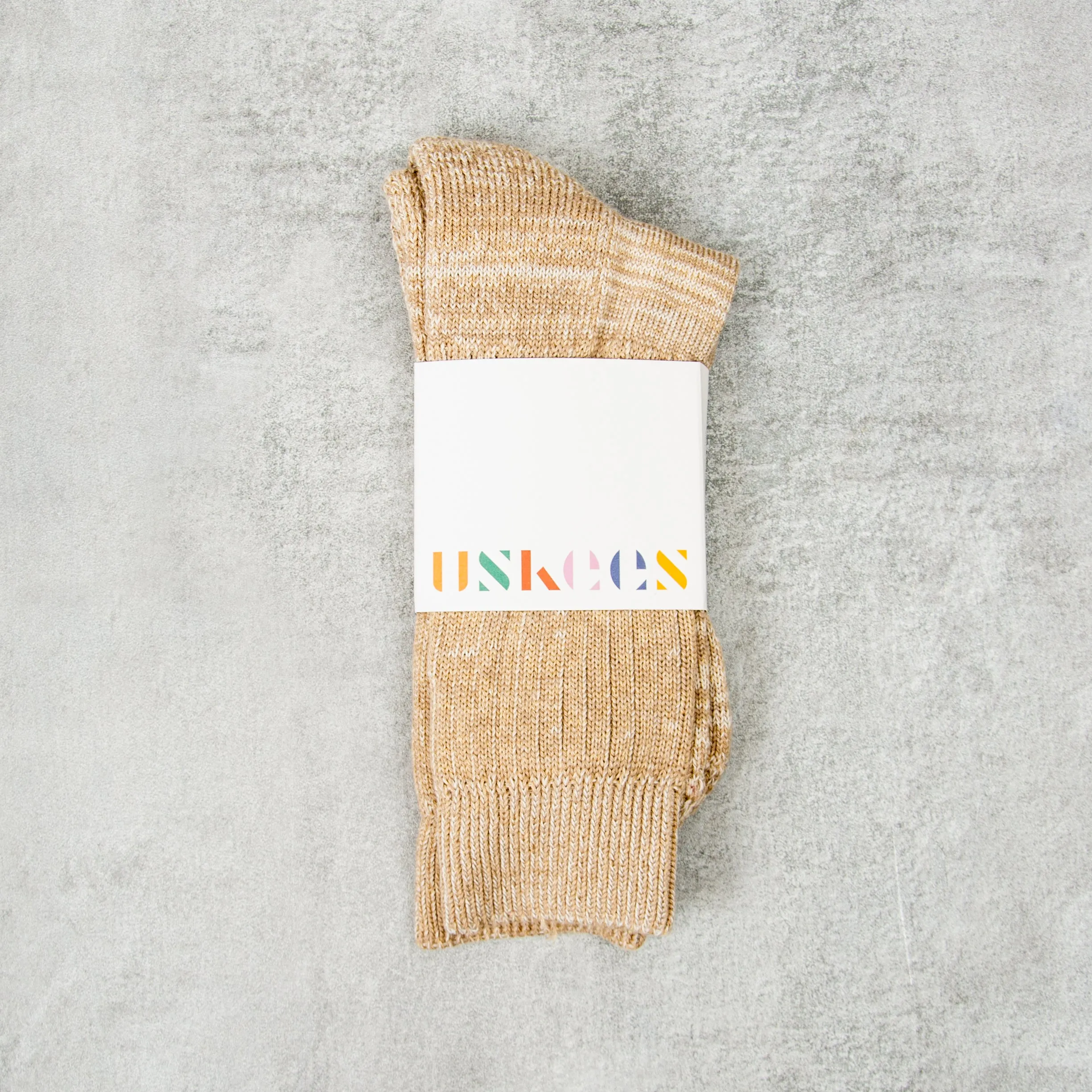 Uskees 4006 Organic Cotton Sock - Khaki Mix