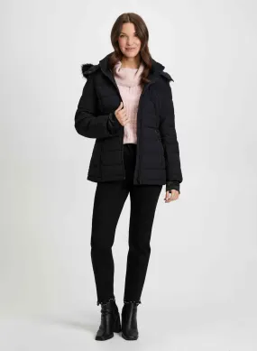 Vegan Down Coat & Pearl Embellished Jeans