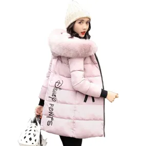 VenusFox Long Parka Hooded Jacket With Fur collar