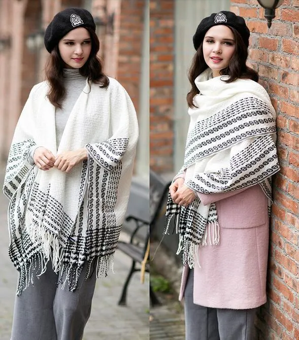 VIGROCK C20 Knit Wool Long Scarf for Women