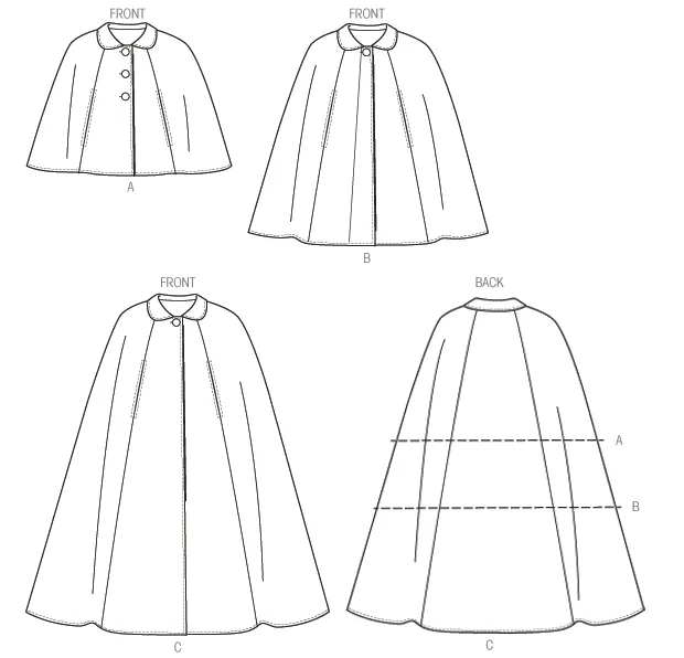 Vogue Pattern V8959 Misses' Round Collar Capes