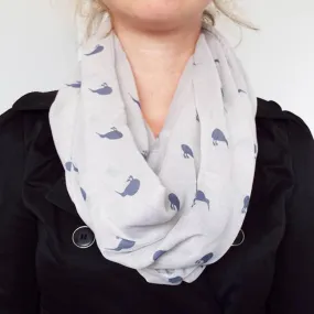 White and Blue NZ Kiwi Infinity Scarf