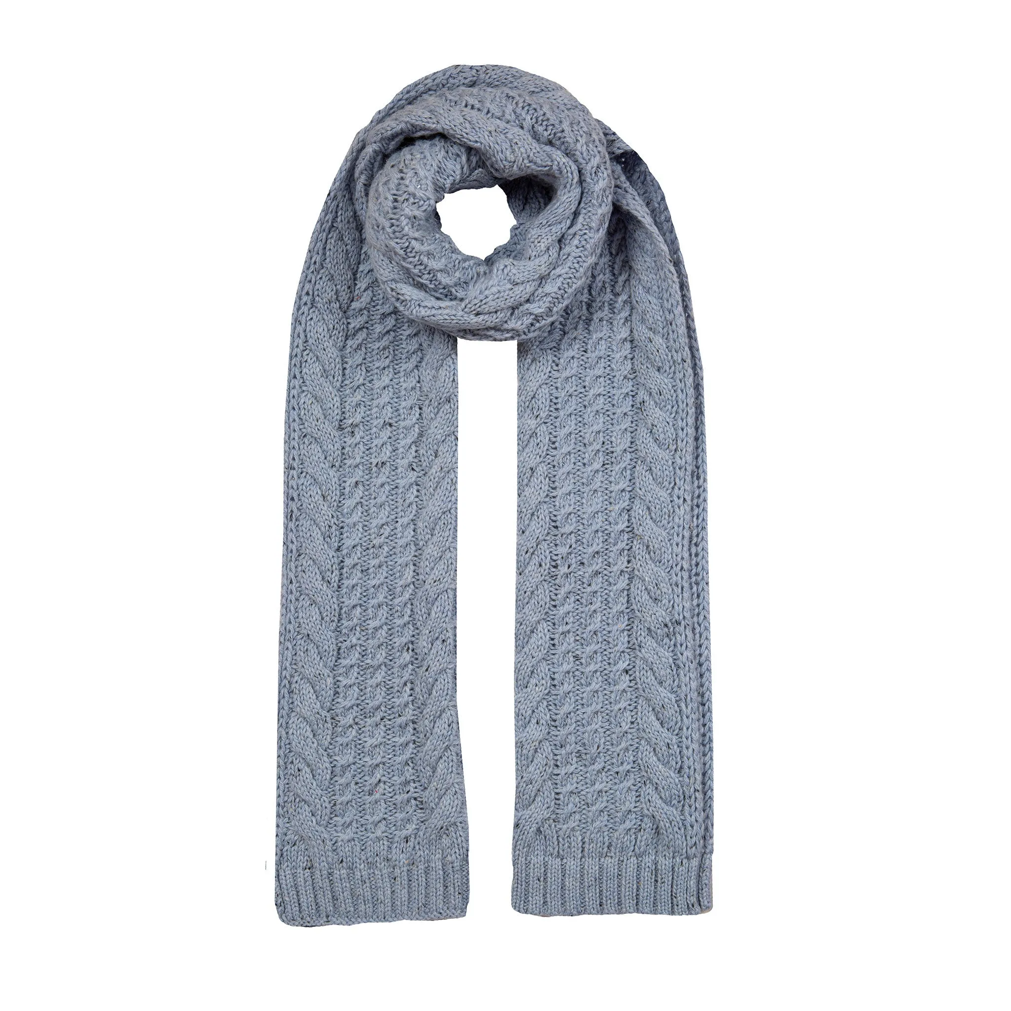 Women’s Cable Knit Scarf with Marl Yarn