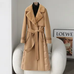 Women's Faux Fur Collar Down Long Coat