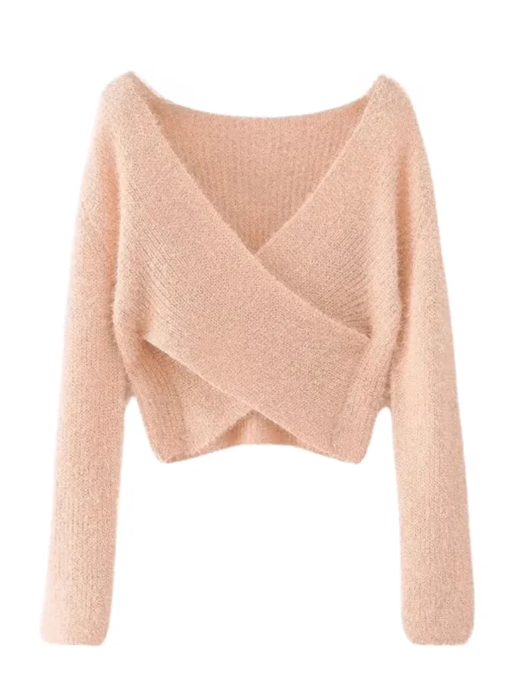 Women's Fluffy Crop Sweater