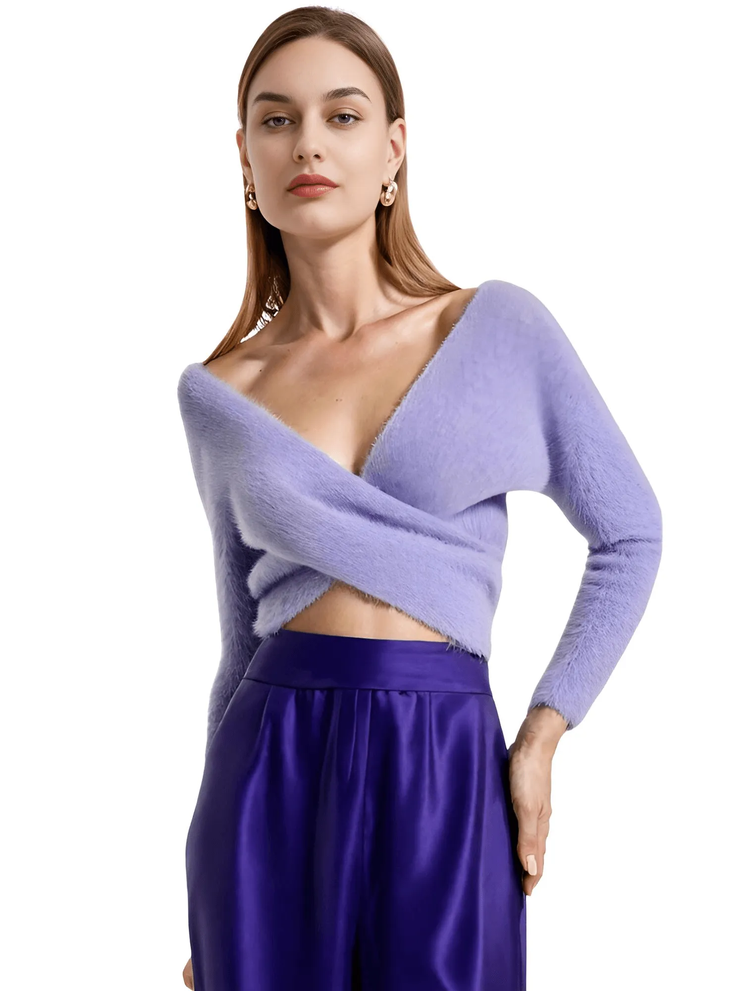 Women's Fluffy Crop Sweater