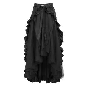 Women's Steampunk Gothic Wrap Skirt Victorian Ruffles Pirate Skirt