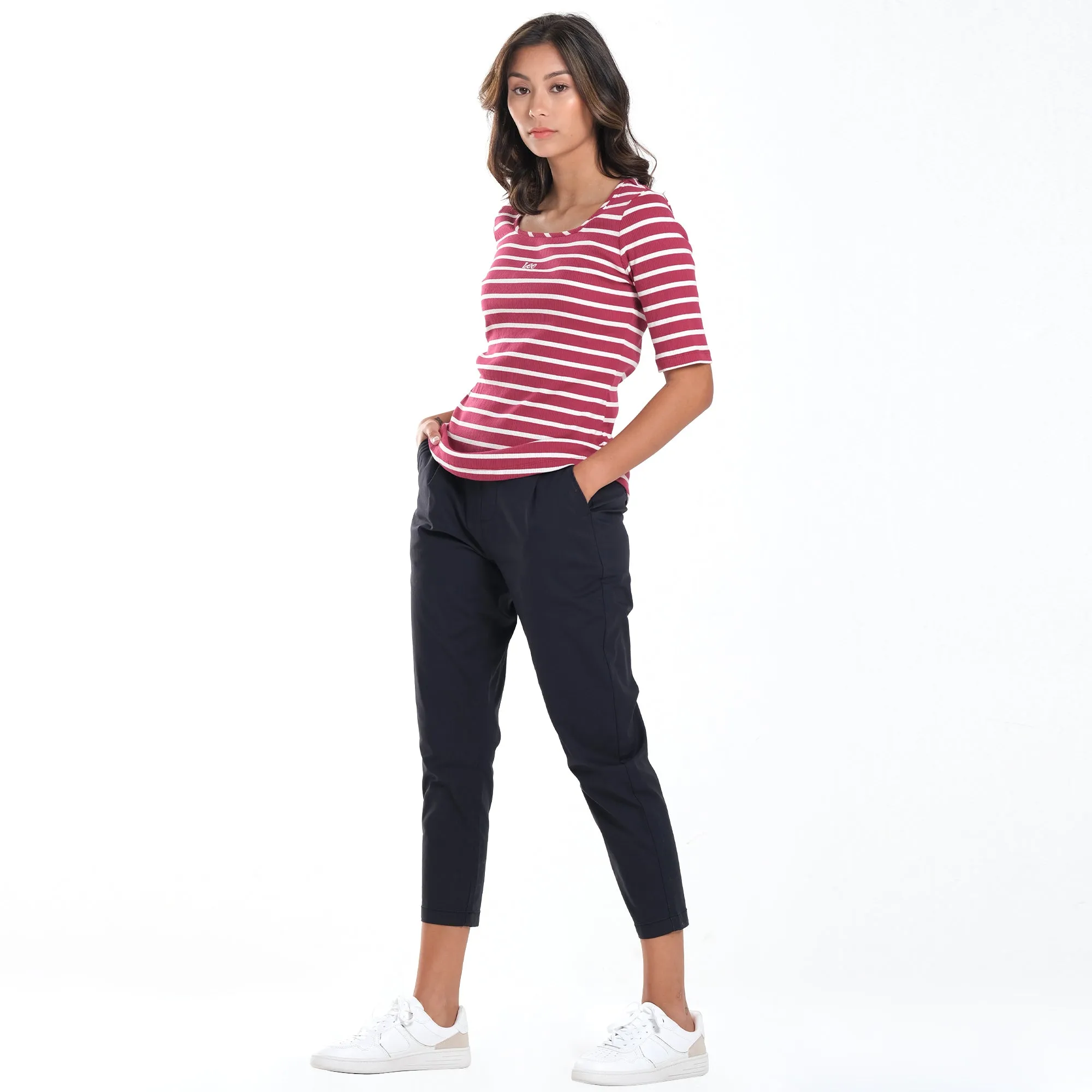 WOMENS TROUSERS IN STRETCH CANVAS