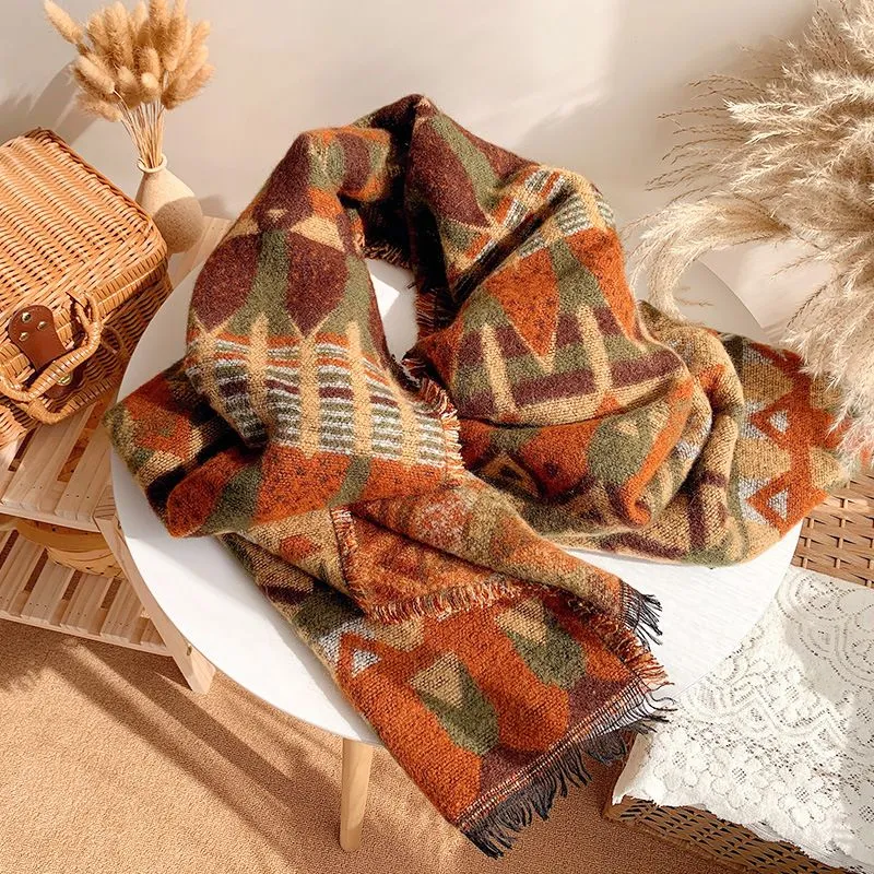 Womens Winter Blanket Scarf Cashmere Shawl Ladies Wrap Warm Cape Ethnic Boho Style