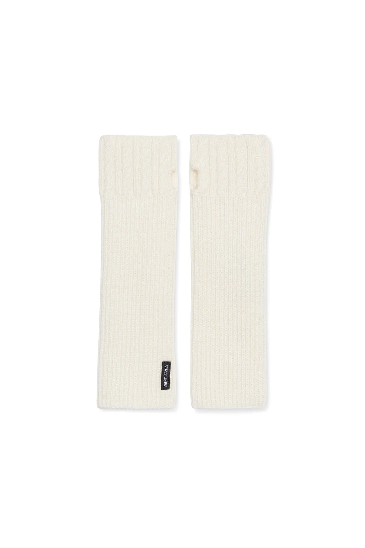 Wool Mittens - in fancy knit (BLANC D'HIVER)