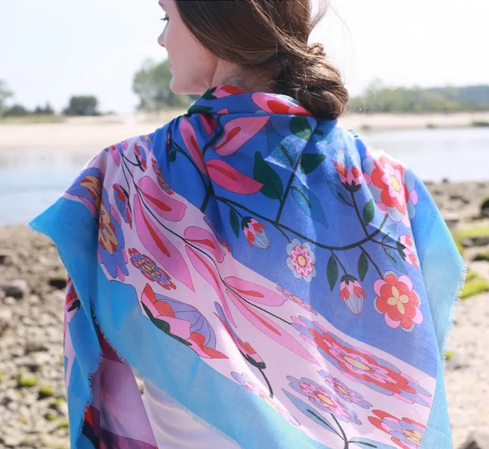 Wool Shawl Of Flower Imagination