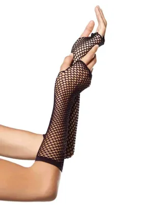 Wrist Length Triangle Net Fingerless Gloves