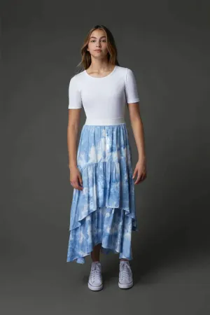 Zaikamoya Layered Skirt in Marble Wash